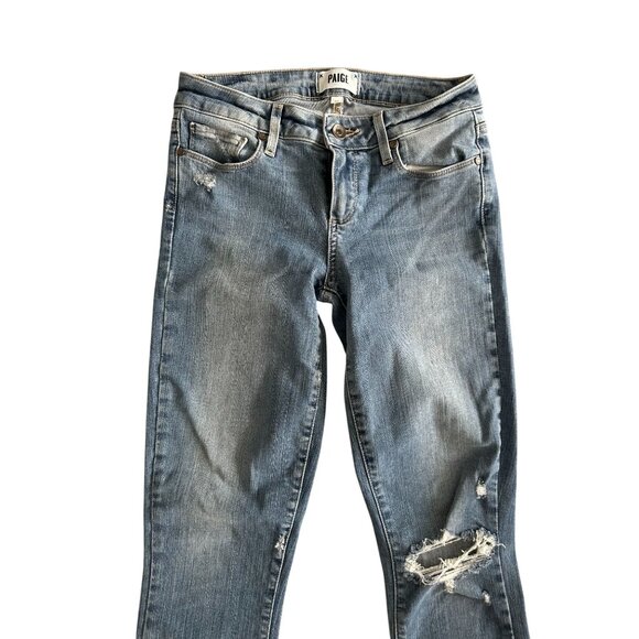 PAIGE Womens Distressed Skinny Jeans Size 25 - Picture 2 of 7
